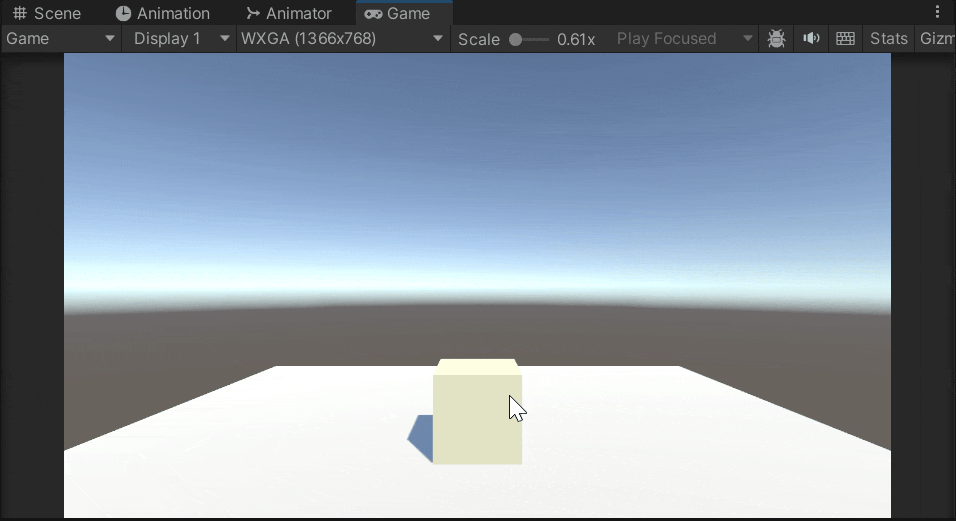 UnityのInspectorでズーム速度や距離範囲を調整している様子