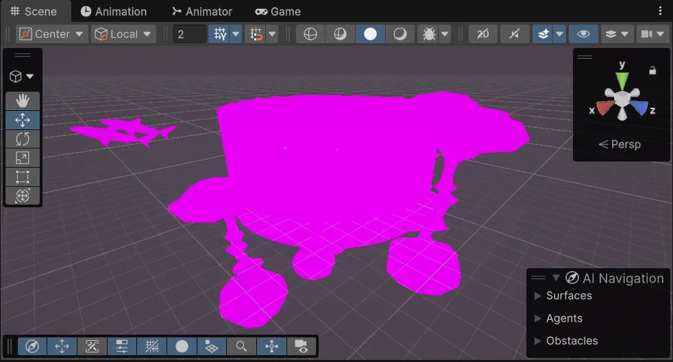 画面上のオブジェクトがピンク色に染まっている画像